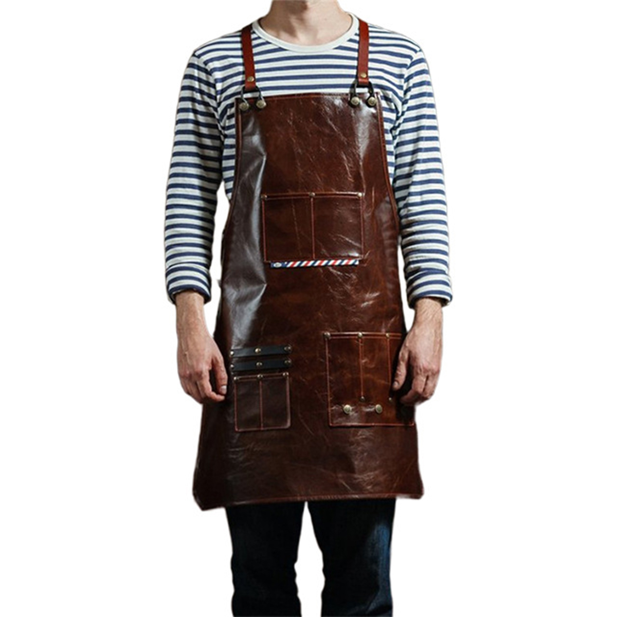Men's Leather Work Apron with  - Workshop Cleaning Tools 리뷰 및 가격